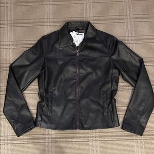 Garage Black Vegan Leather Jacket